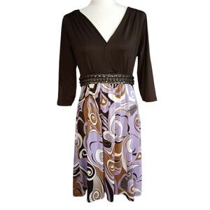 Hypnotik Dress Long Sleeve Embellished Waist Size Xlarge